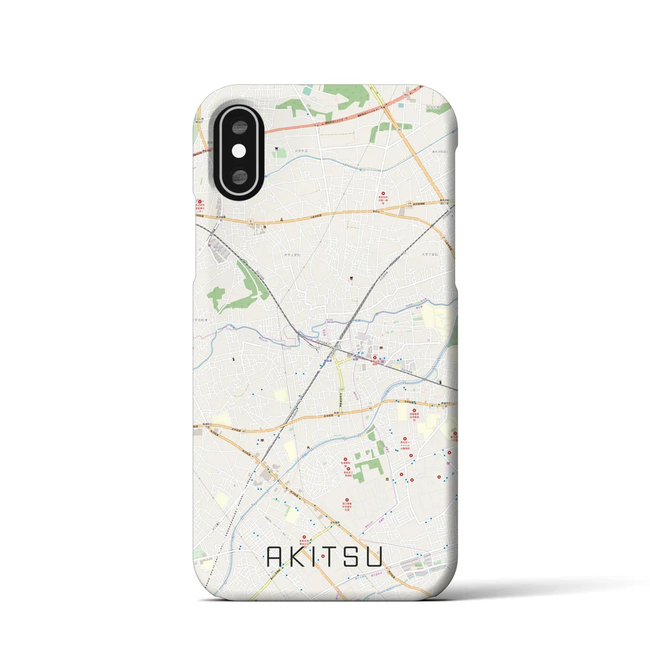 【秋津(東京都)】地図柄iPhoneケース(バックカバータイプ)