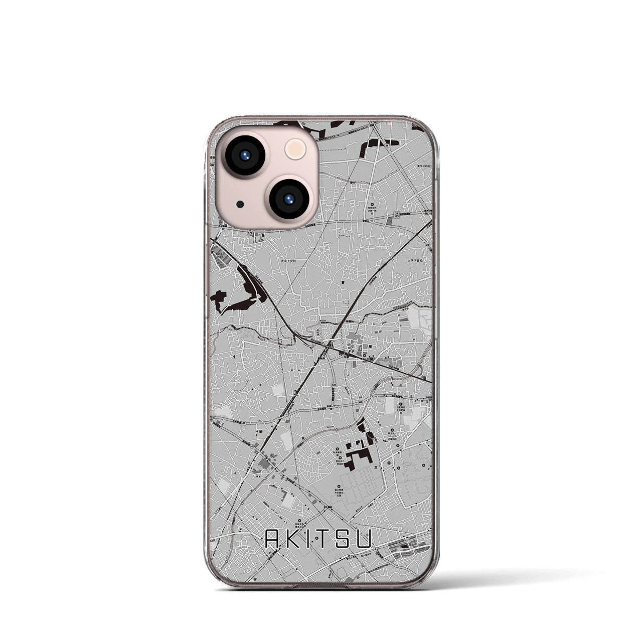【秋津(東京都)】地図柄iPhoneケース(クリアタイプ)