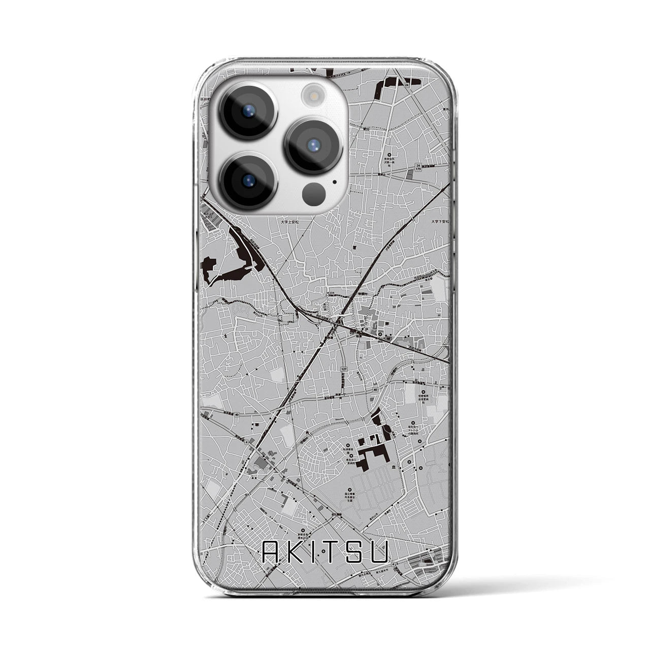 【秋津(東京都)】地図柄iPhoneケース(クリアタイプ)
