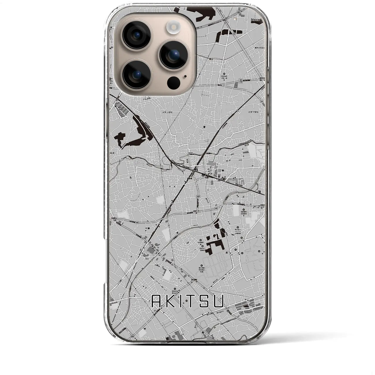【秋津(東京都)】地図柄iPhoneケース(クリアタイプ)
