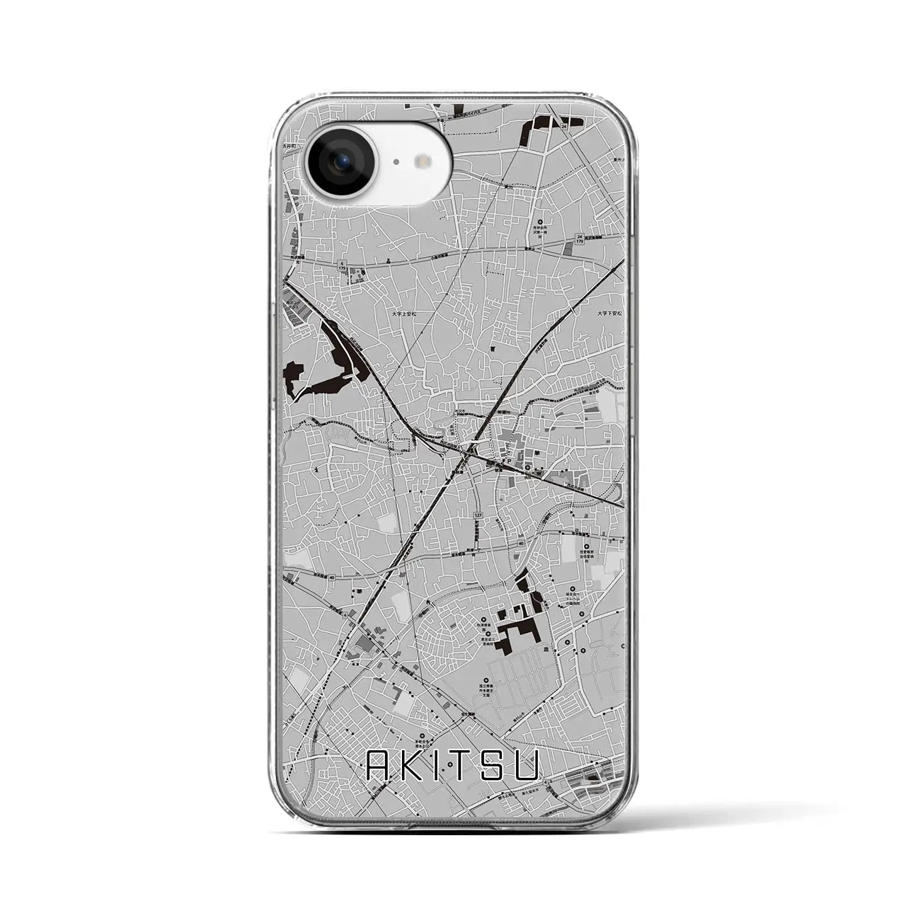 【秋津(東京都)】地図柄iPhoneケース(クリアタイプ)