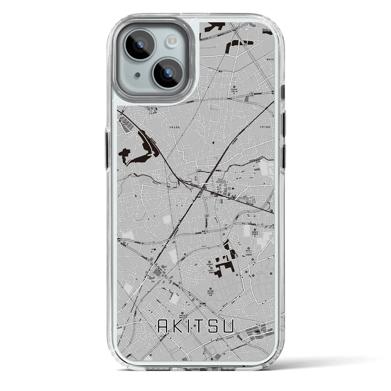 【秋津(東京都)】地図柄iPhoneケース(MagSafeタイプ)