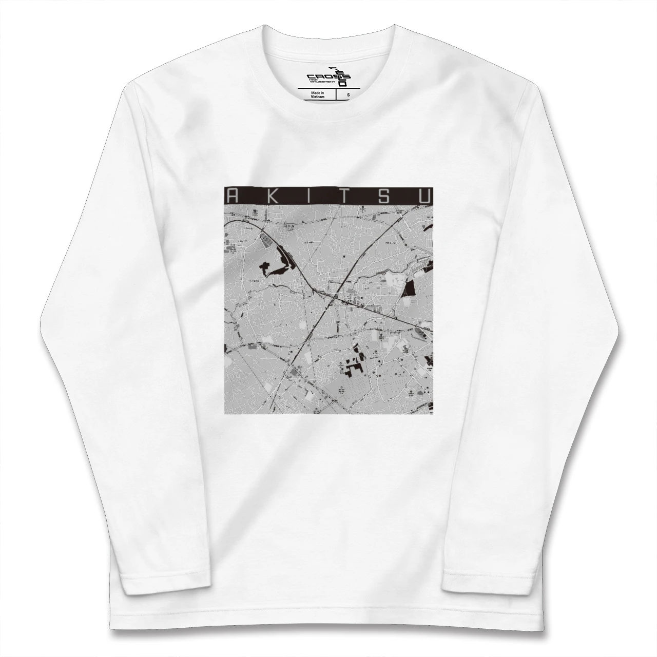 【秋津(東京都)】地図柄ロングスリーブTシャツ