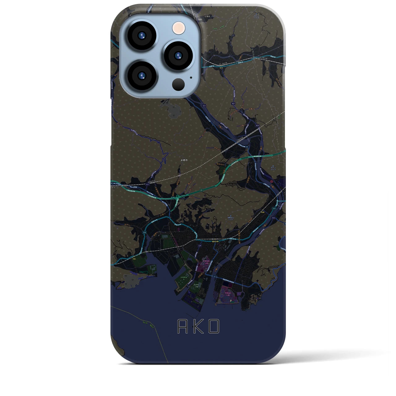 【赤穂(兵庫県)】地図柄iPhoneケース(バックカバータイプ)