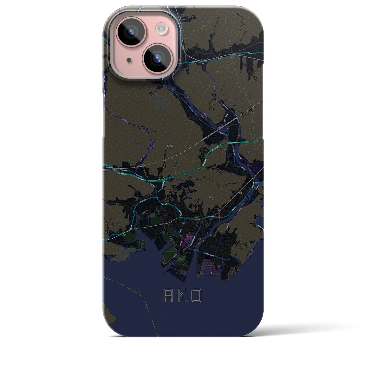 【赤穂(兵庫県)】地図柄iPhoneケース(バックカバータイプ)