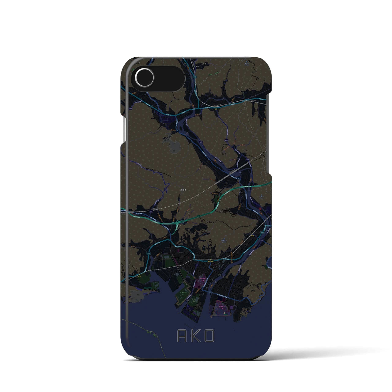 【赤穂(兵庫県)】地図柄iPhoneケース(バックカバータイプ)