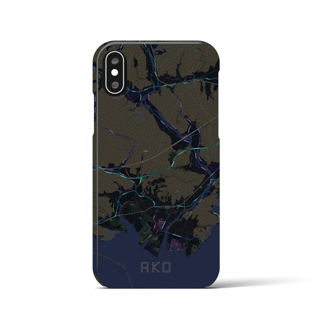 【赤穂(兵庫県)】地図柄iPhoneケース(バックカバータイプ)