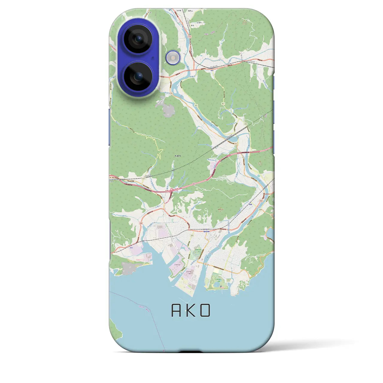 【赤穂(兵庫県)】地図柄iPhoneケース(バックカバータイプ)ブラック・iPhone 16 Pro Max 用