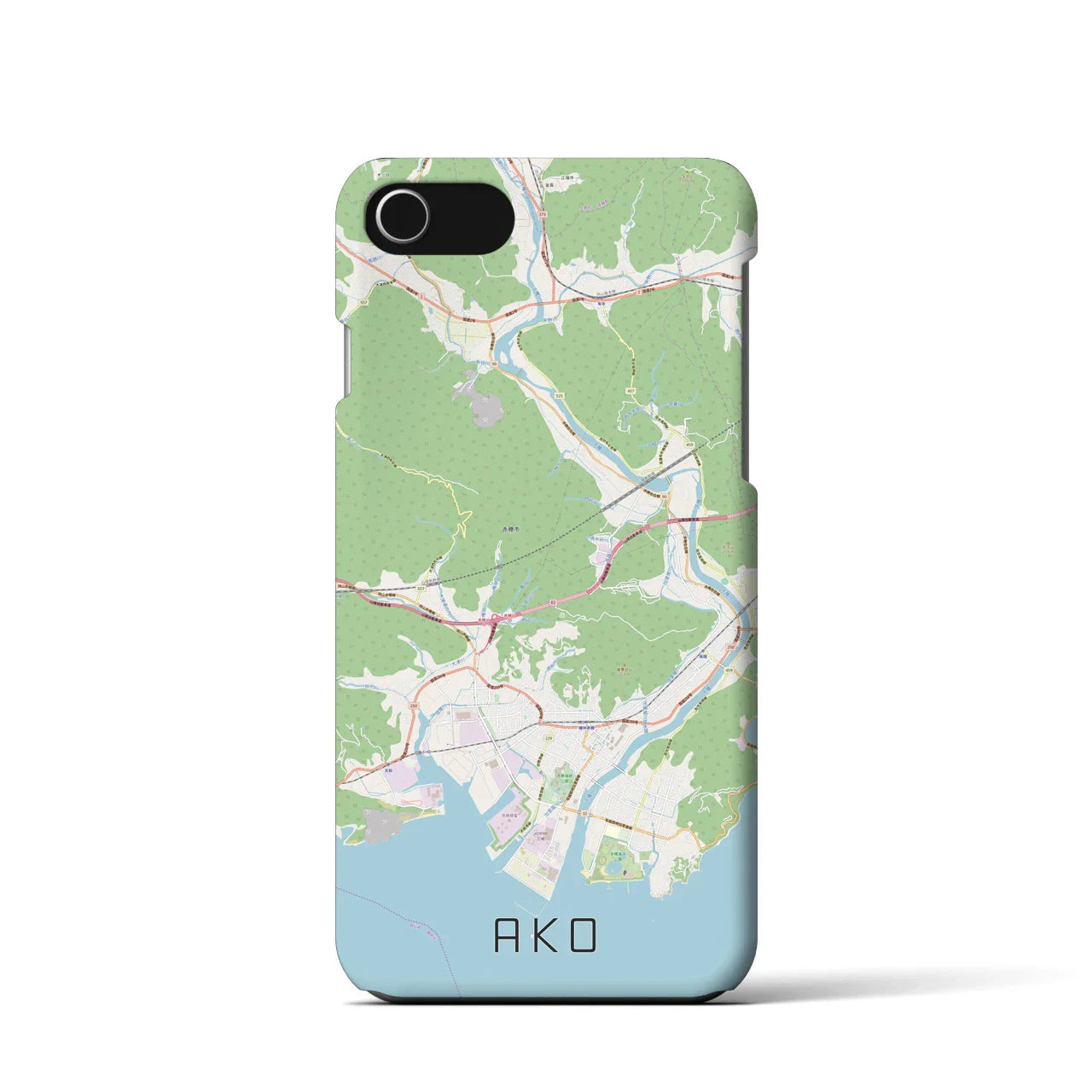 【赤穂(兵庫県)】地図柄iPhoneケース(バックカバータイプ)