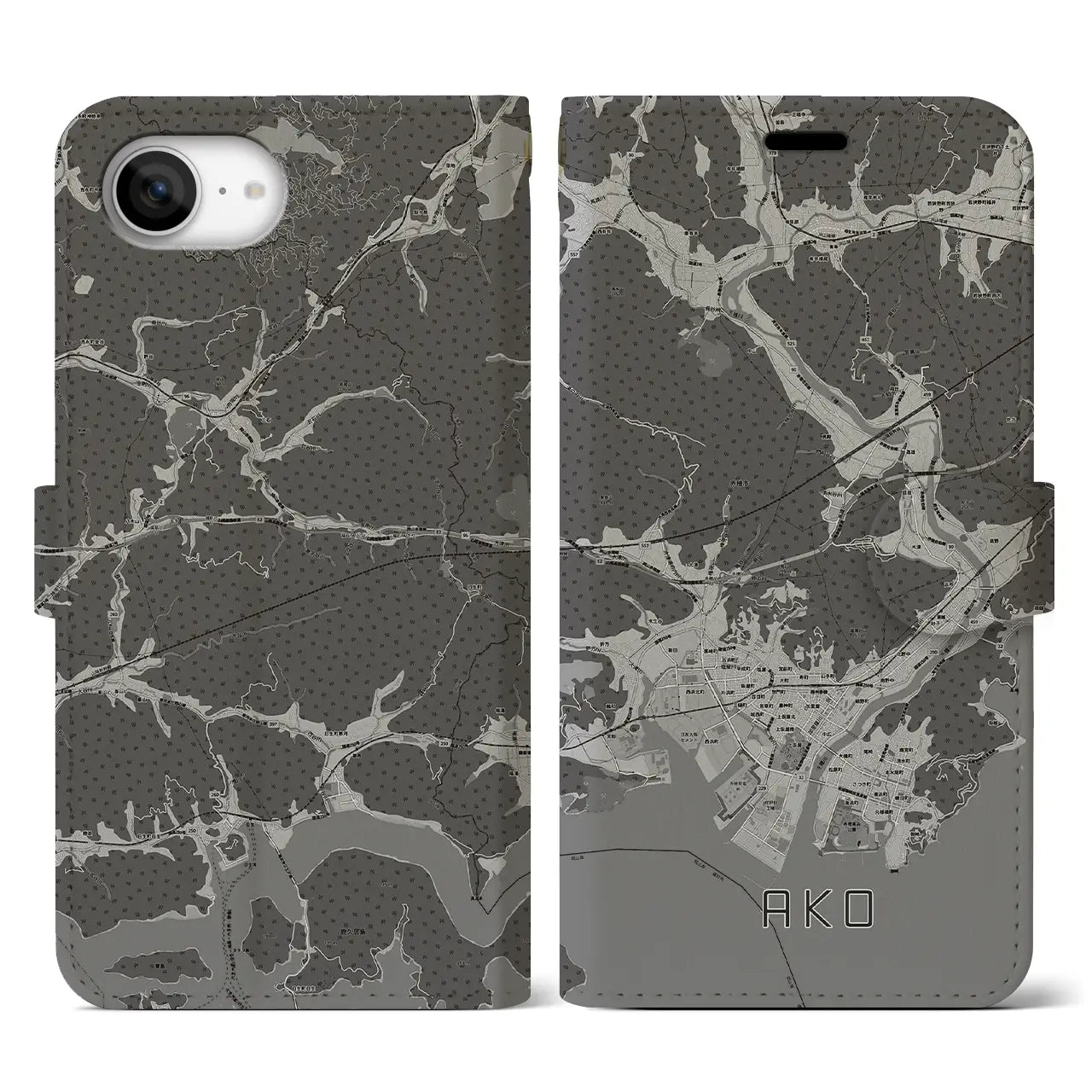 【赤穂(兵庫県)】地図柄iPhoneケース(手帳タイプ)