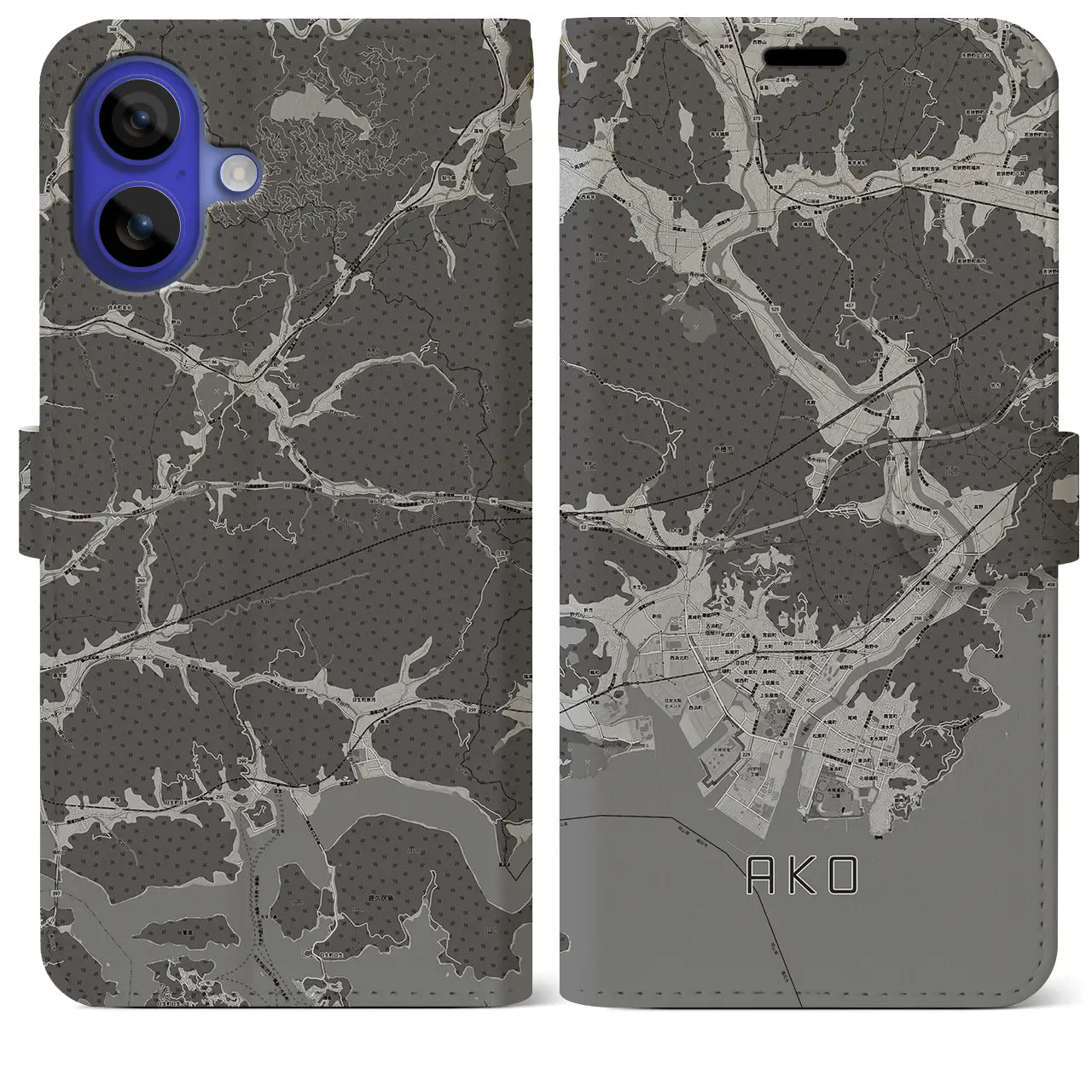 【赤穂(兵庫県)】地図柄iPhoneケース(手帳タイプ)