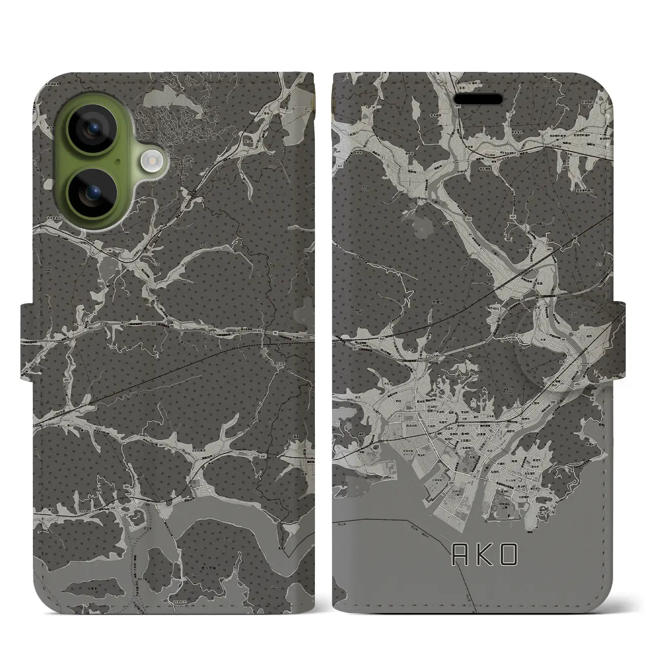 【赤穂(兵庫県)】地図柄iPhoneケース(手帳タイプ)