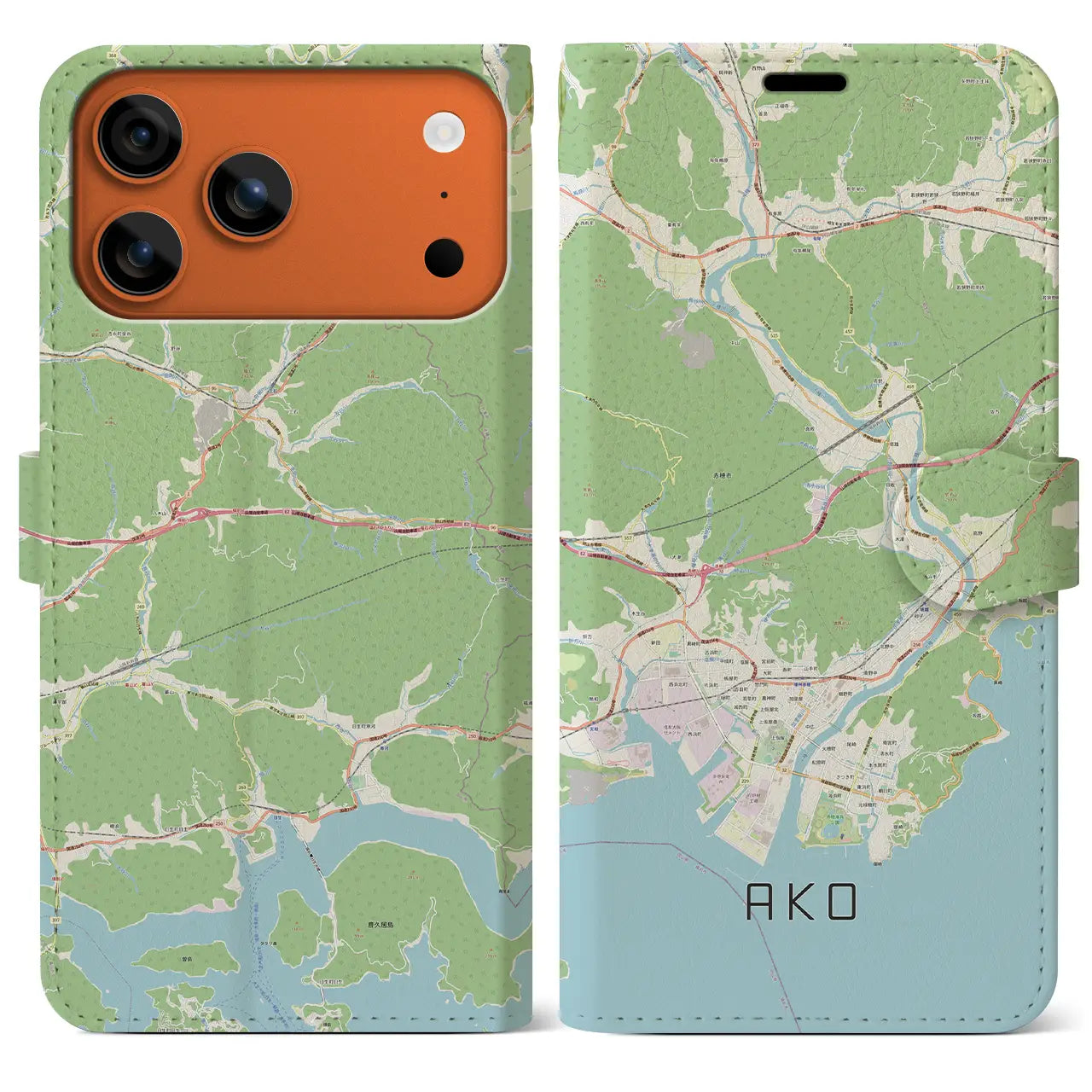 【赤穂(兵庫県)】地図柄iPhoneケース(手帳タイプ)