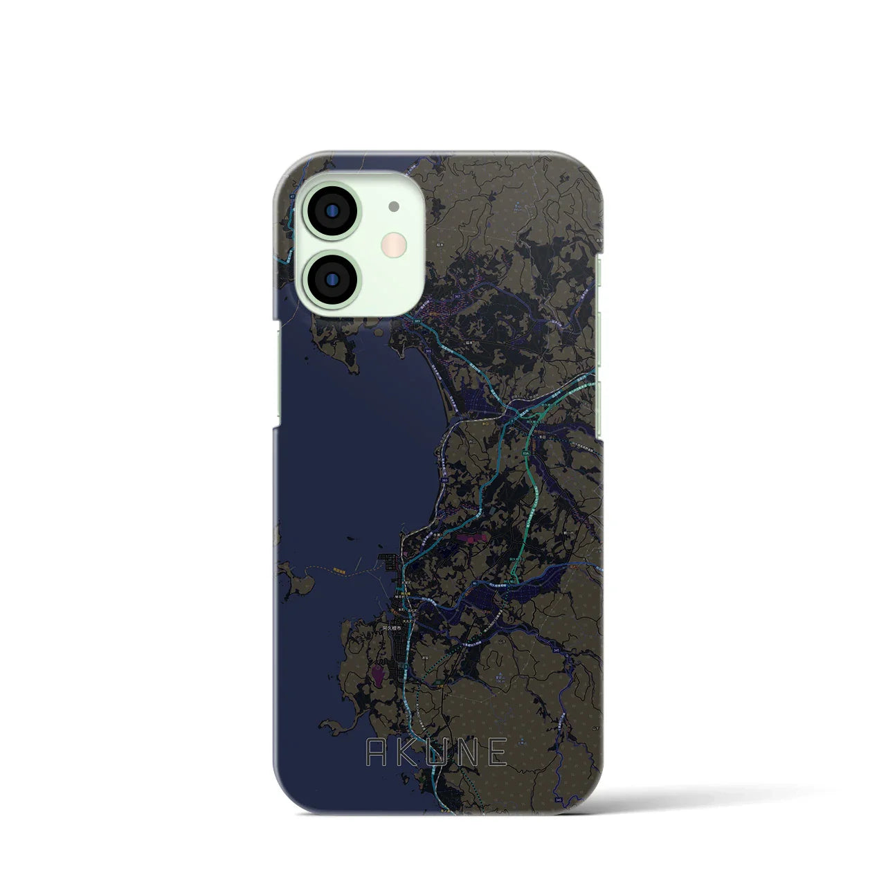 【阿久根(鹿児島県)】地図柄iPhoneケース(バックカバータイプ)