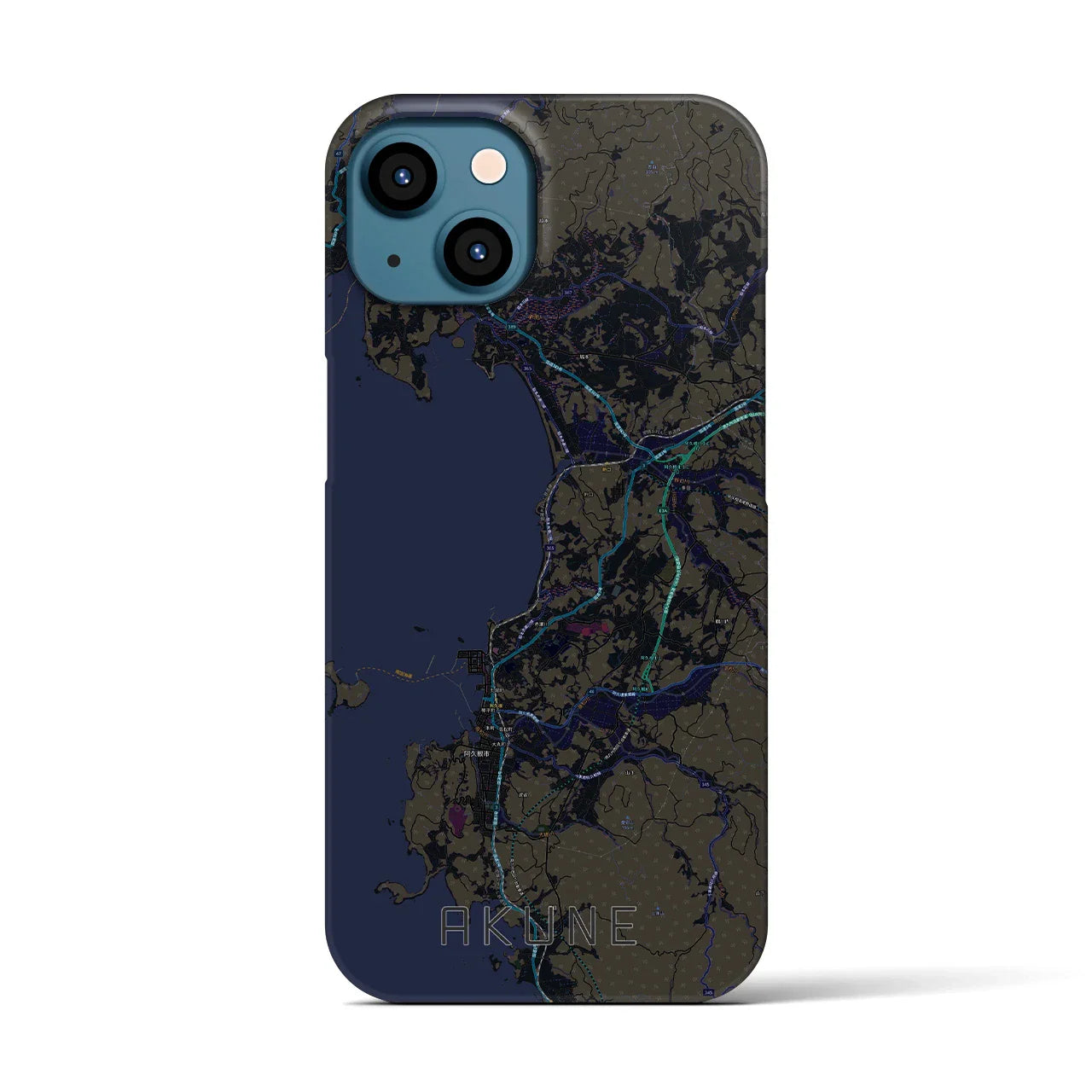 【阿久根(鹿児島県)】地図柄iPhoneケース(バックカバータイプ)