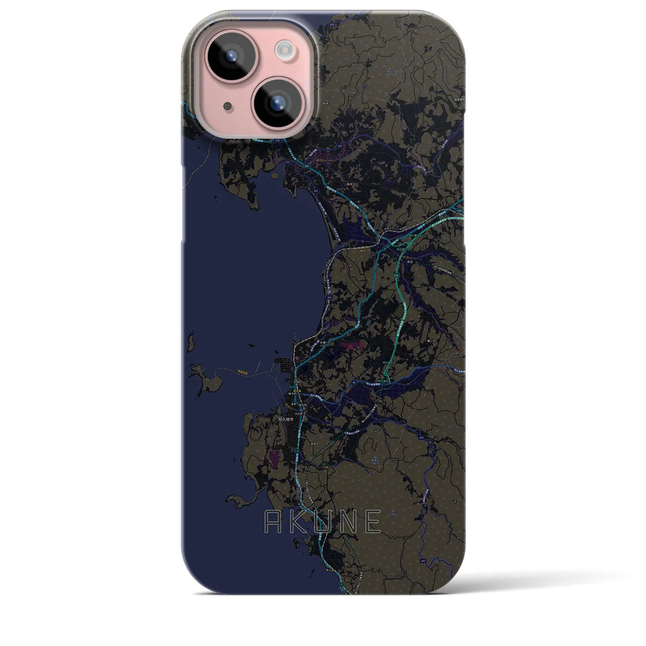 【阿久根(鹿児島県)】地図柄iPhoneケース(バックカバータイプ)