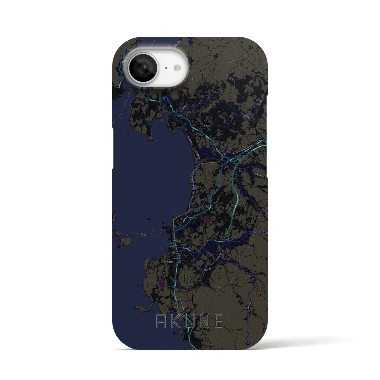 【阿久根(鹿児島県)】地図柄iPhoneケース(バックカバータイプ)