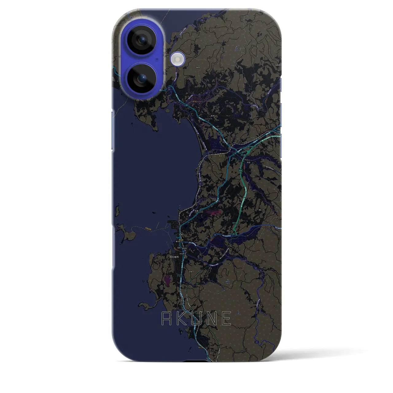 【阿久根(鹿児島県)】地図柄iPhoneケース(バックカバータイプ)