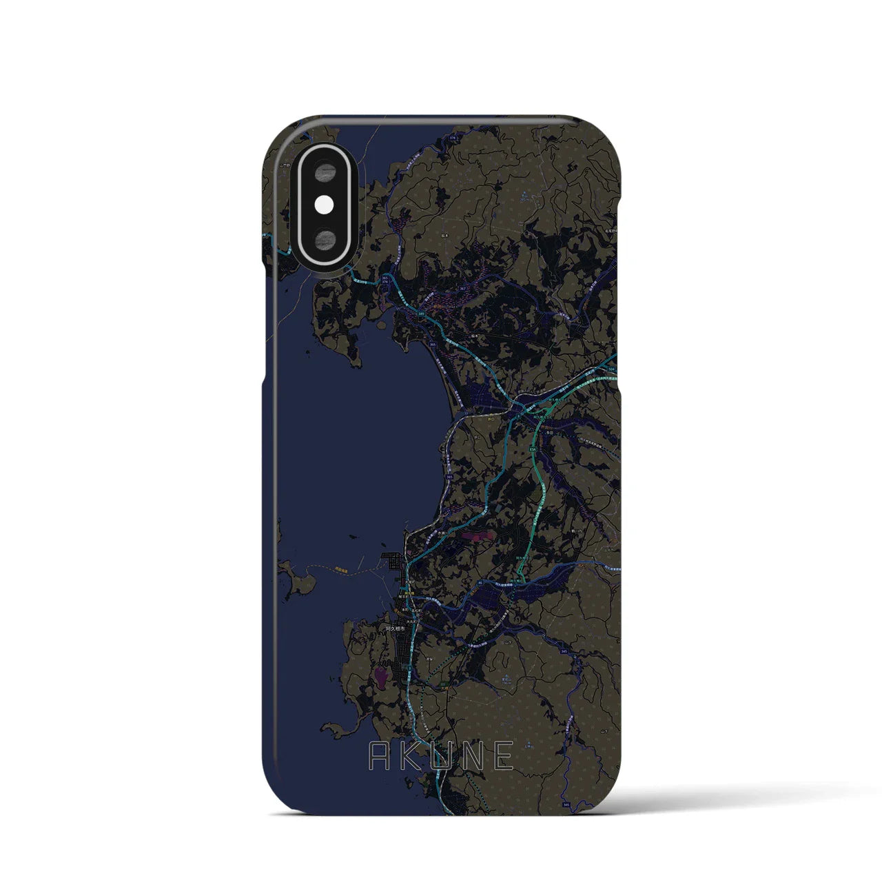 【阿久根(鹿児島県)】地図柄iPhoneケース(バックカバータイプ)