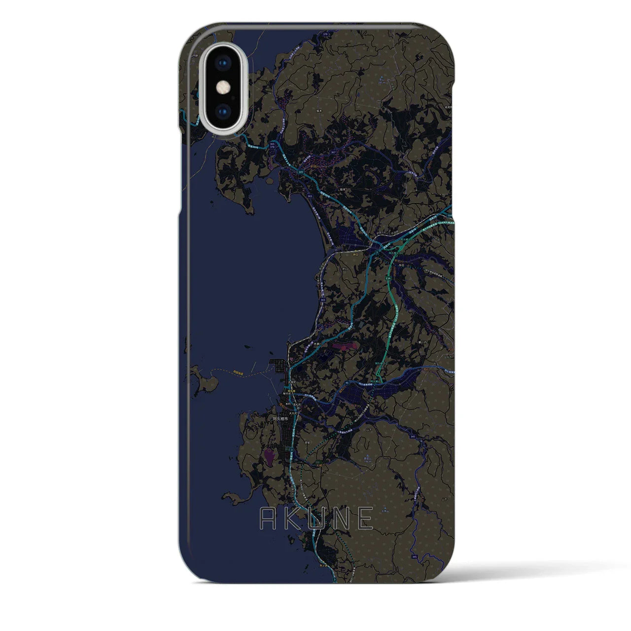 【阿久根(鹿児島県)】地図柄iPhoneケース(バックカバータイプ)