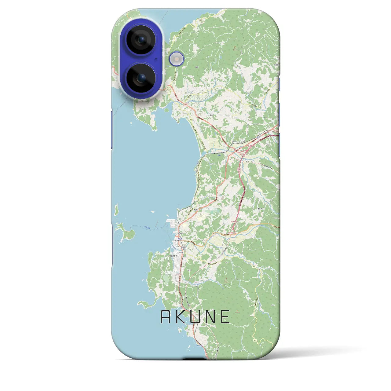 【阿久根(鹿児島県)】地図柄iPhoneケース(バックカバータイプ)ブラック・iPhone 16 Pro Max 用