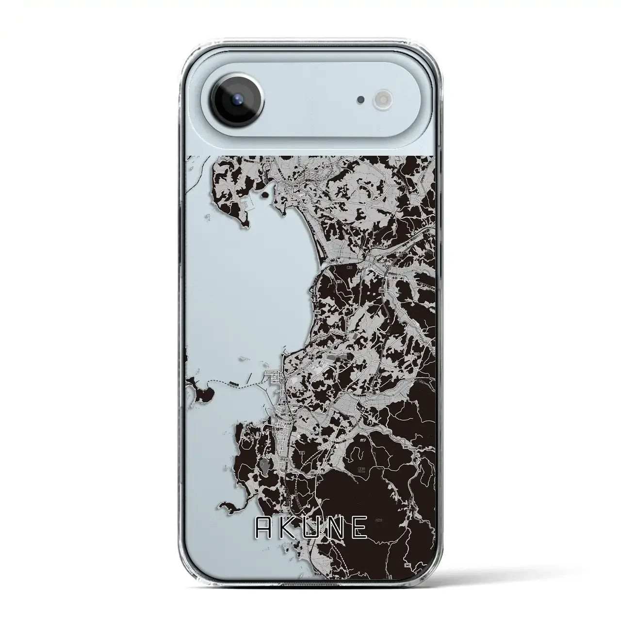 【阿久根(鹿児島県)】地図柄iPhoneケース(クリアタイプ)モノトーン・iPhone 17 Pro Max 用
