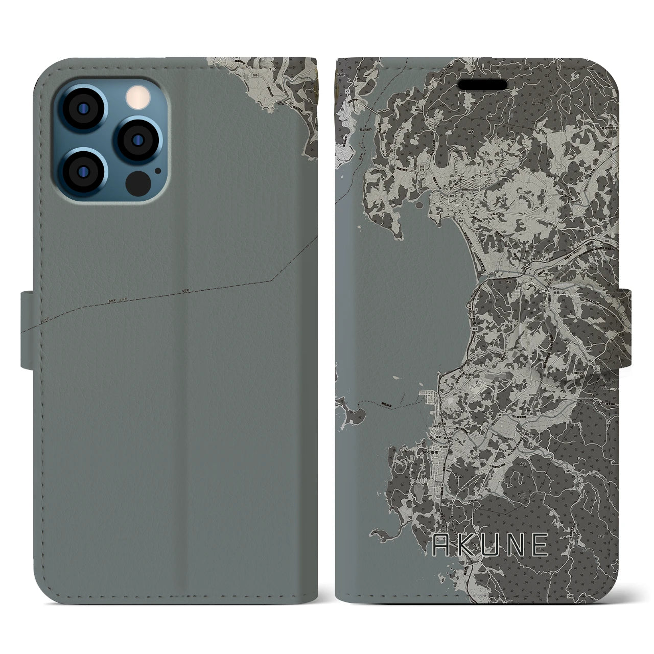 【阿久根(鹿児島県)】地図柄iPhoneケース(手帳タイプ)