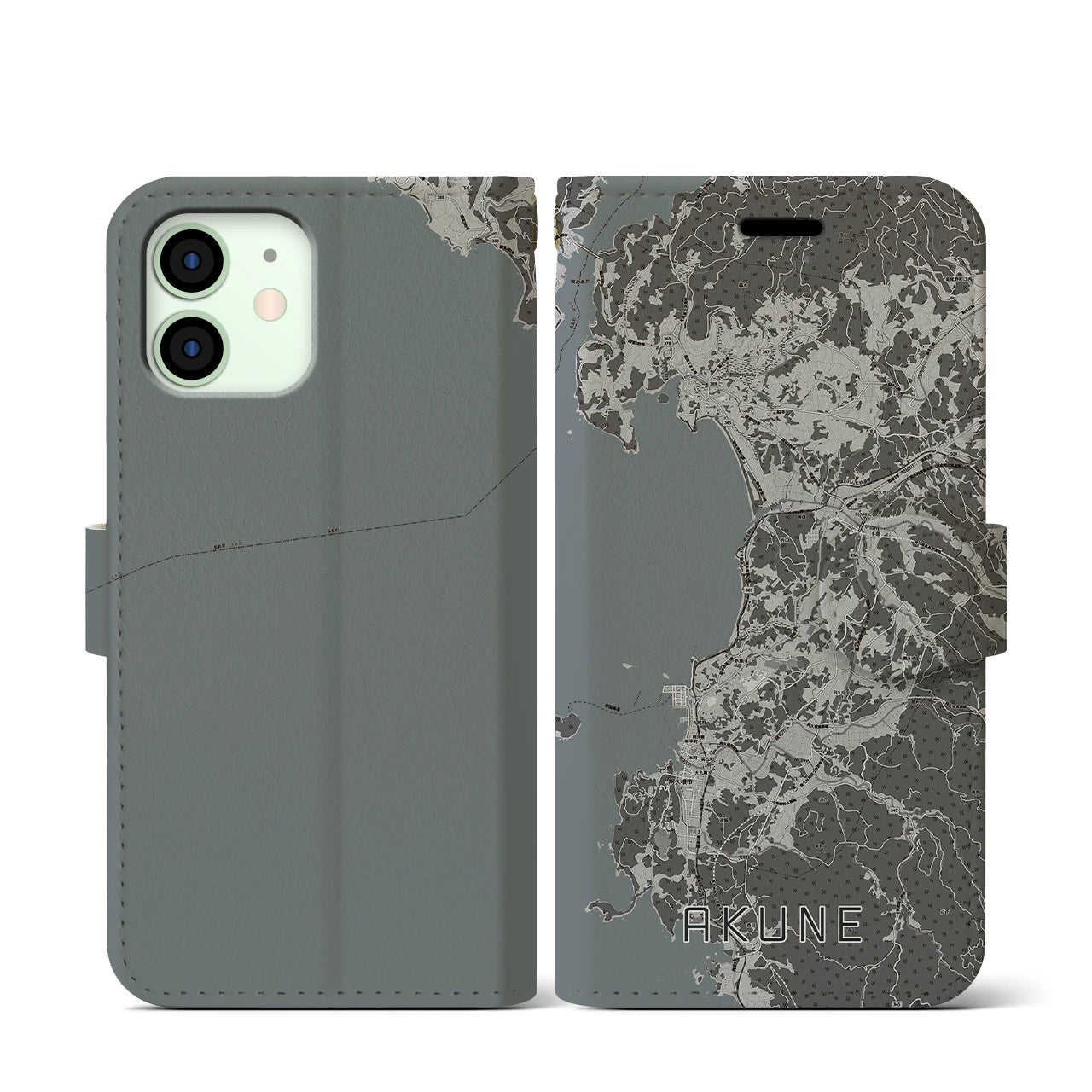 【阿久根(鹿児島県)】地図柄iPhoneケース(手帳タイプ)