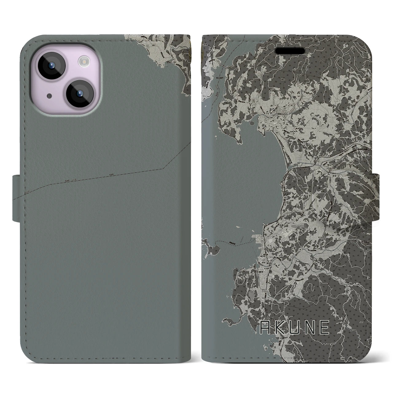 【阿久根(鹿児島県)】地図柄iPhoneケース(手帳タイプ)