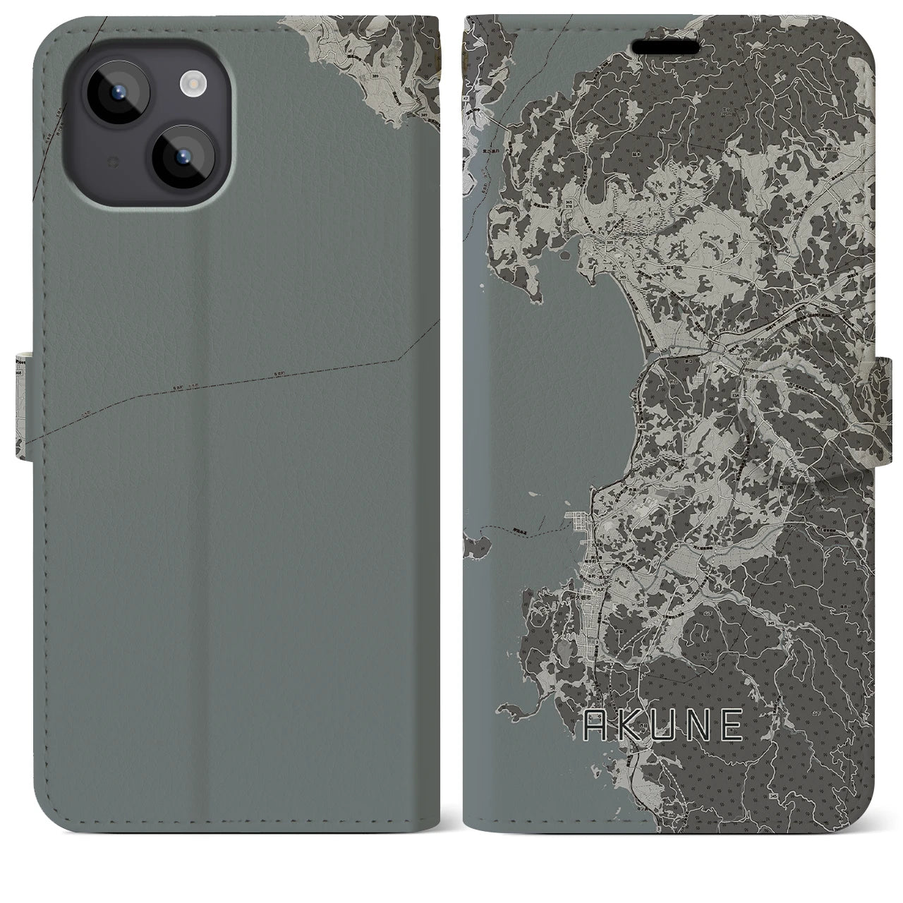 【阿久根(鹿児島県)】地図柄iPhoneケース(手帳タイプ)