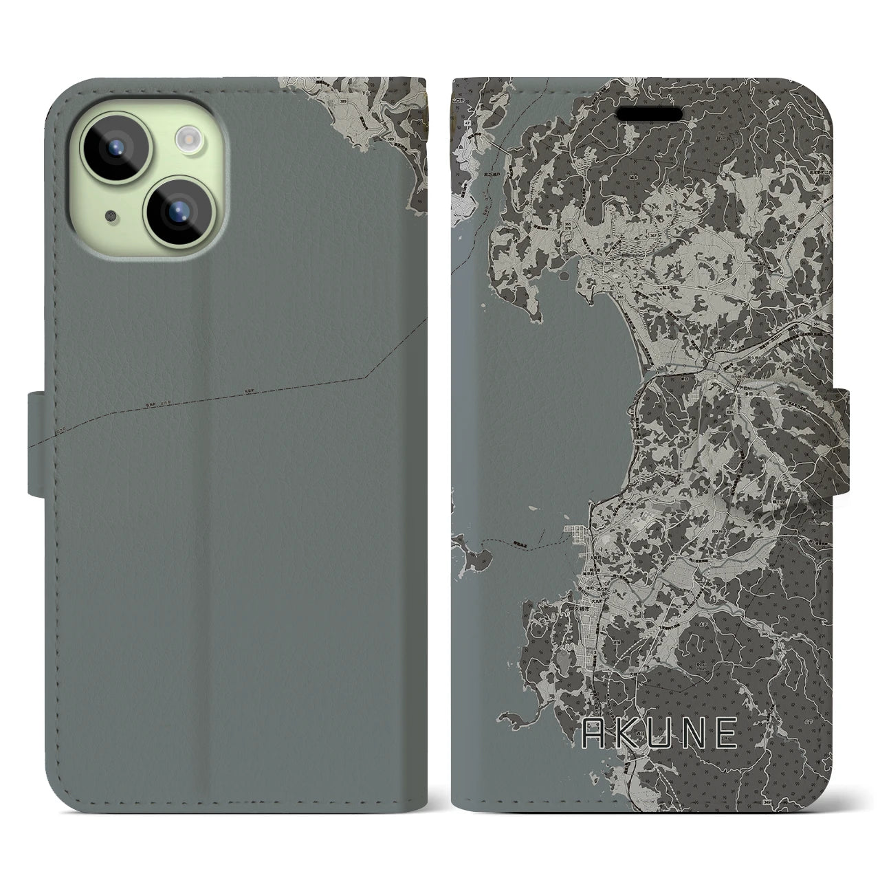 【阿久根(鹿児島県)】地図柄iPhoneケース(手帳タイプ)