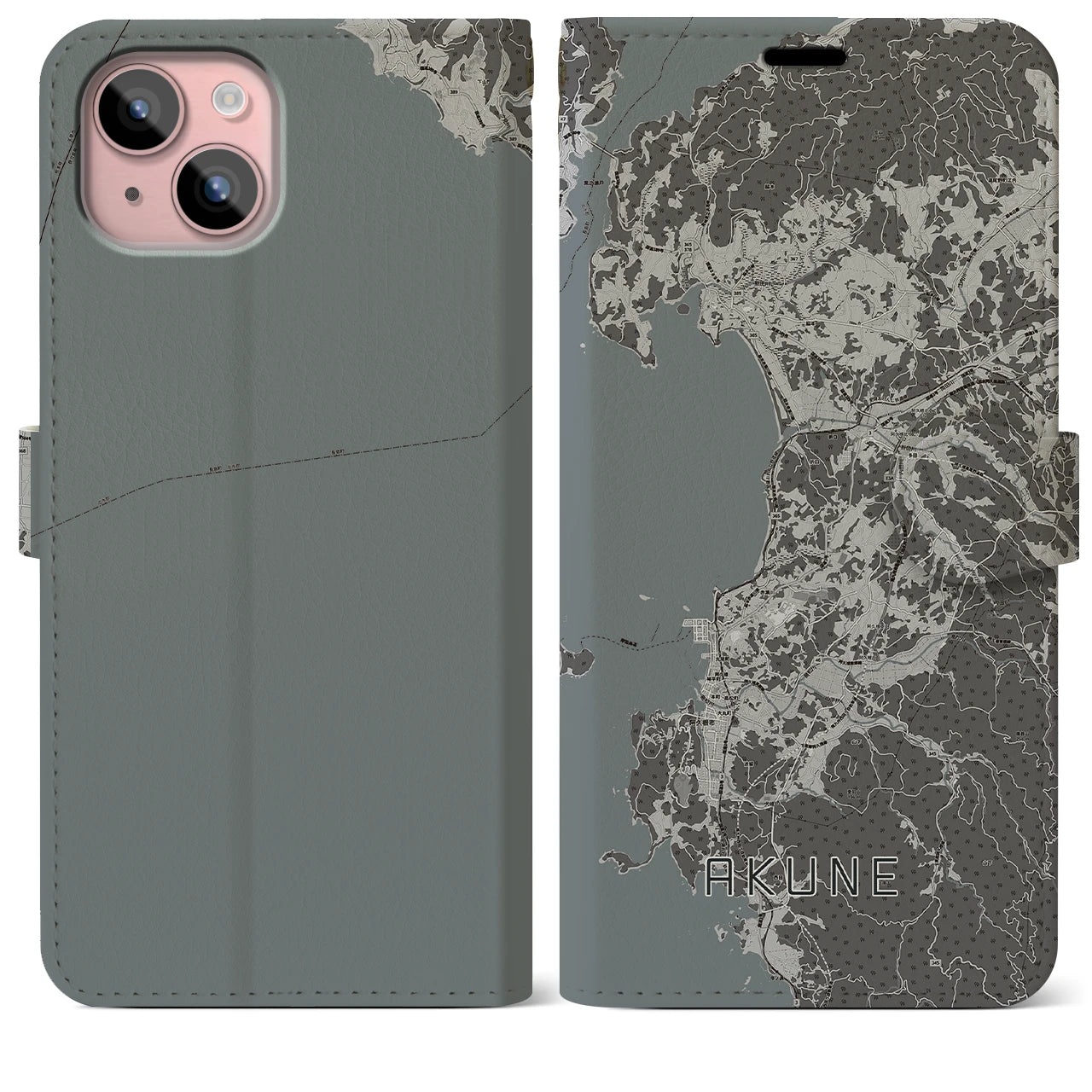 【阿久根(鹿児島県)】地図柄iPhoneケース(手帳タイプ)