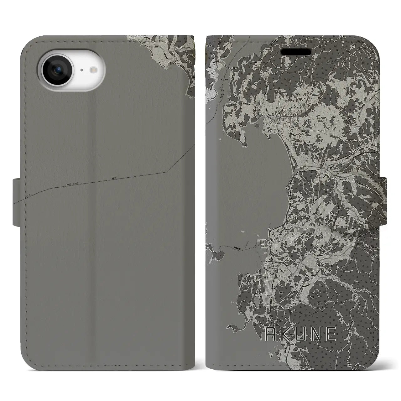 【阿久根(鹿児島県)】地図柄iPhoneケース(手帳タイプ)