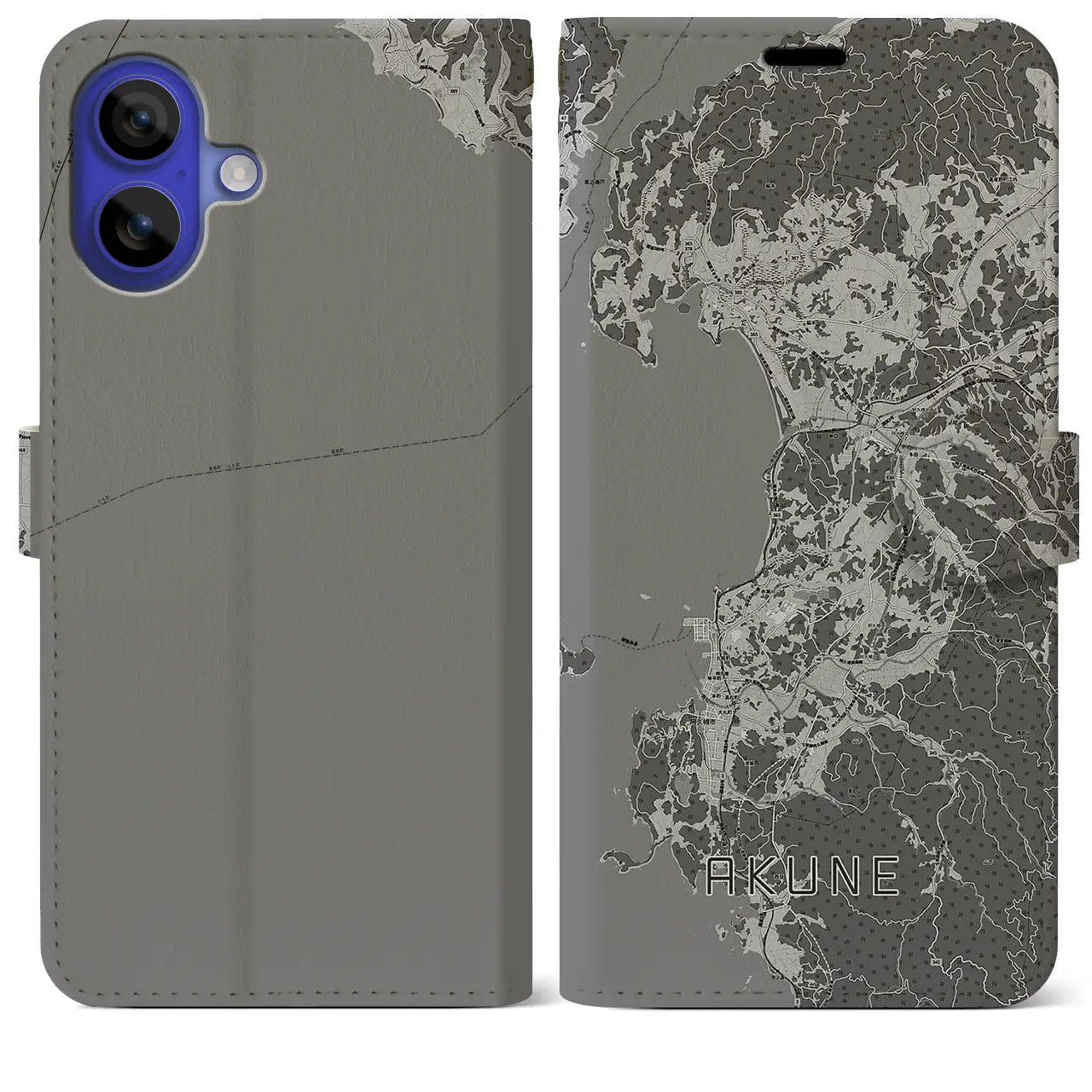 【阿久根(鹿児島県)】地図柄iPhoneケース(手帳タイプ)