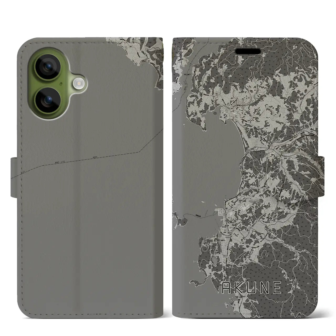 【阿久根(鹿児島県)】地図柄iPhoneケース(手帳タイプ)