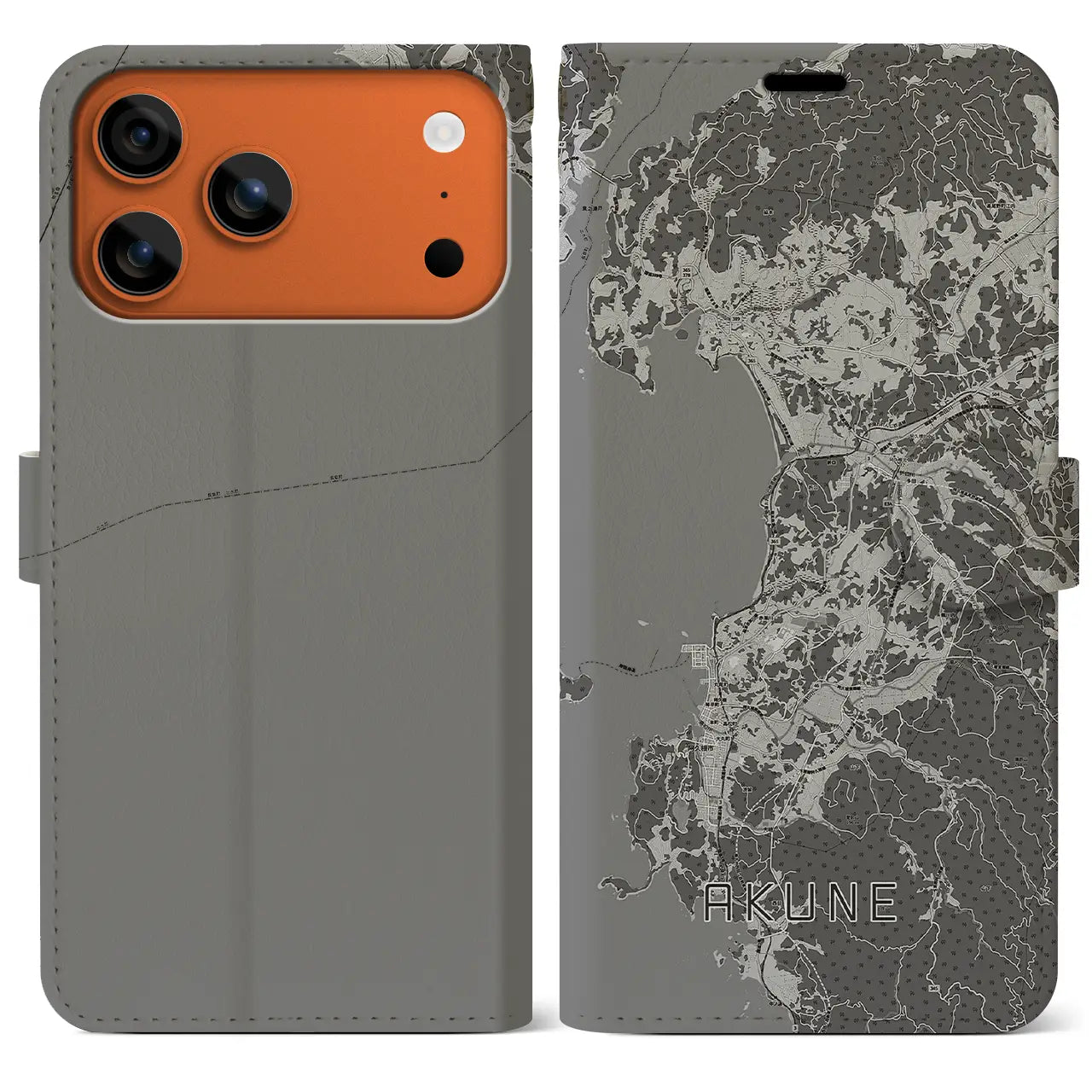 【阿久根(鹿児島県)】地図柄iPhoneケース(手帳タイプ)