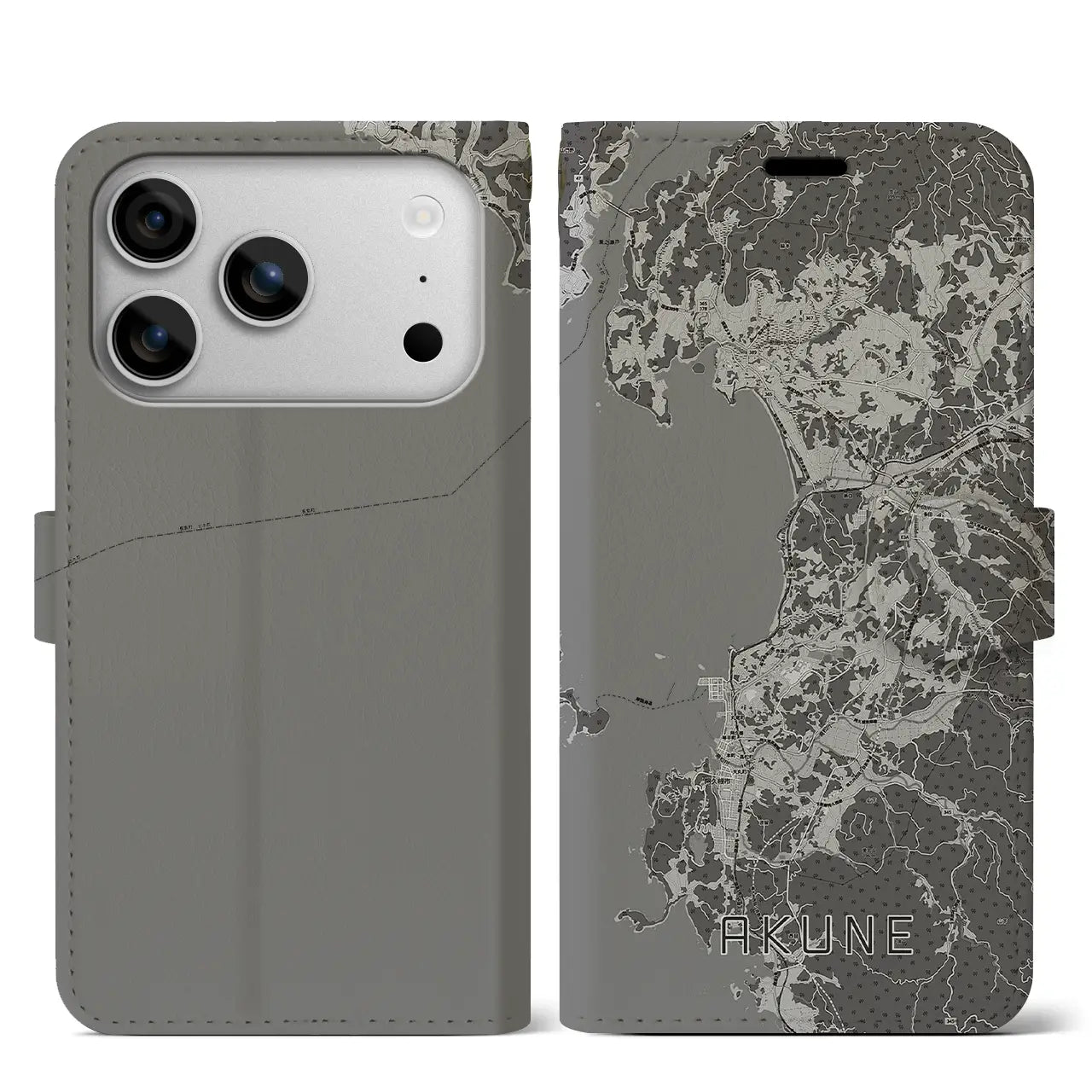 【阿久根(鹿児島県)】地図柄iPhoneケース(手帳タイプ)