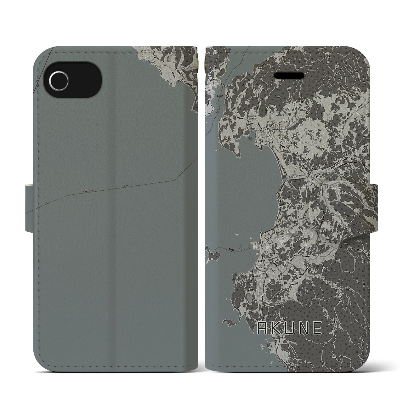 【阿久根(鹿児島県)】地図柄iPhoneケース(手帳タイプ)