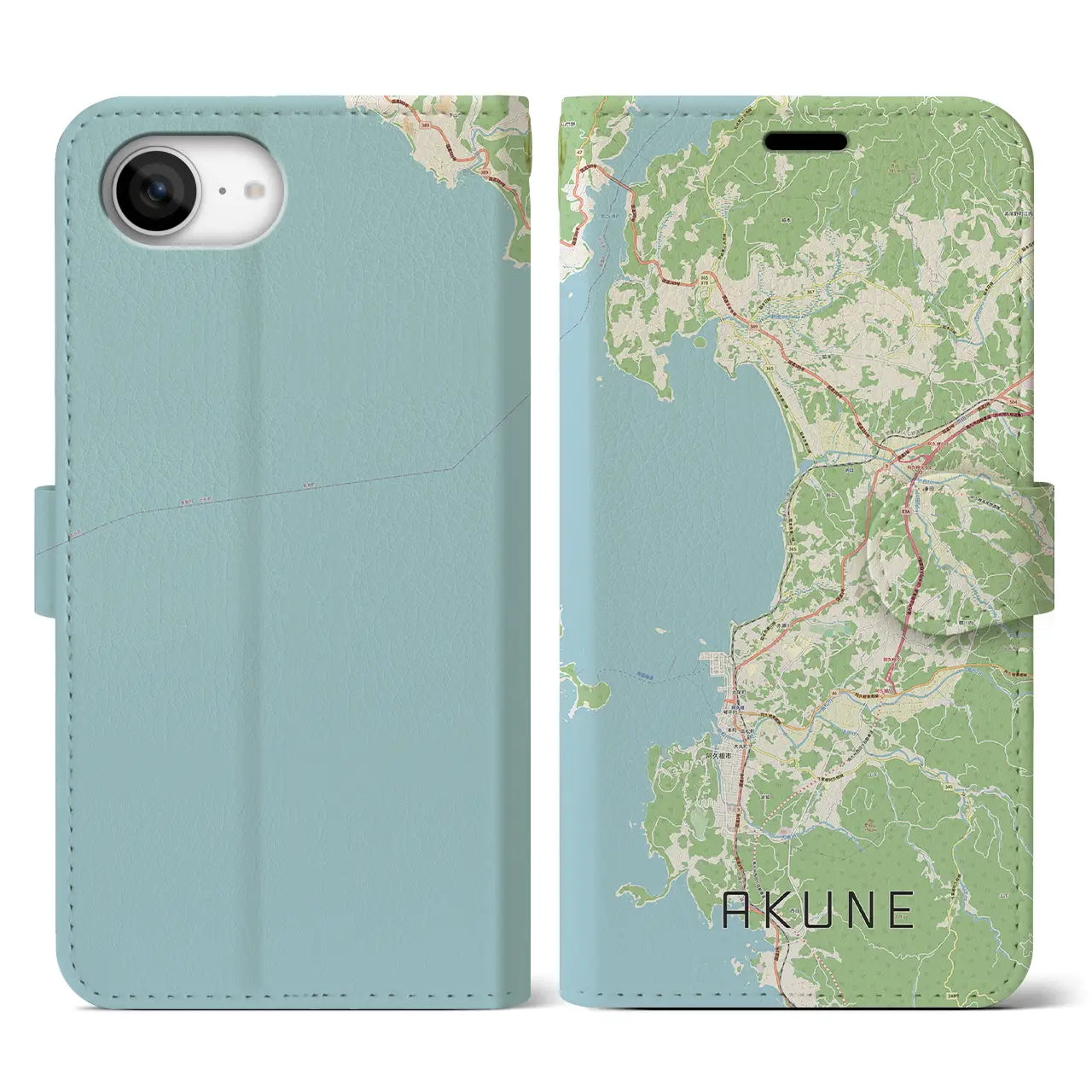 【阿久根(鹿児島県)】地図柄iPhoneケース(手帳タイプ)