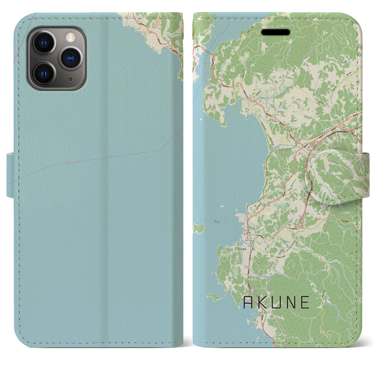 【阿久根(鹿児島県)】地図柄iPhoneケース(手帳タイプ)