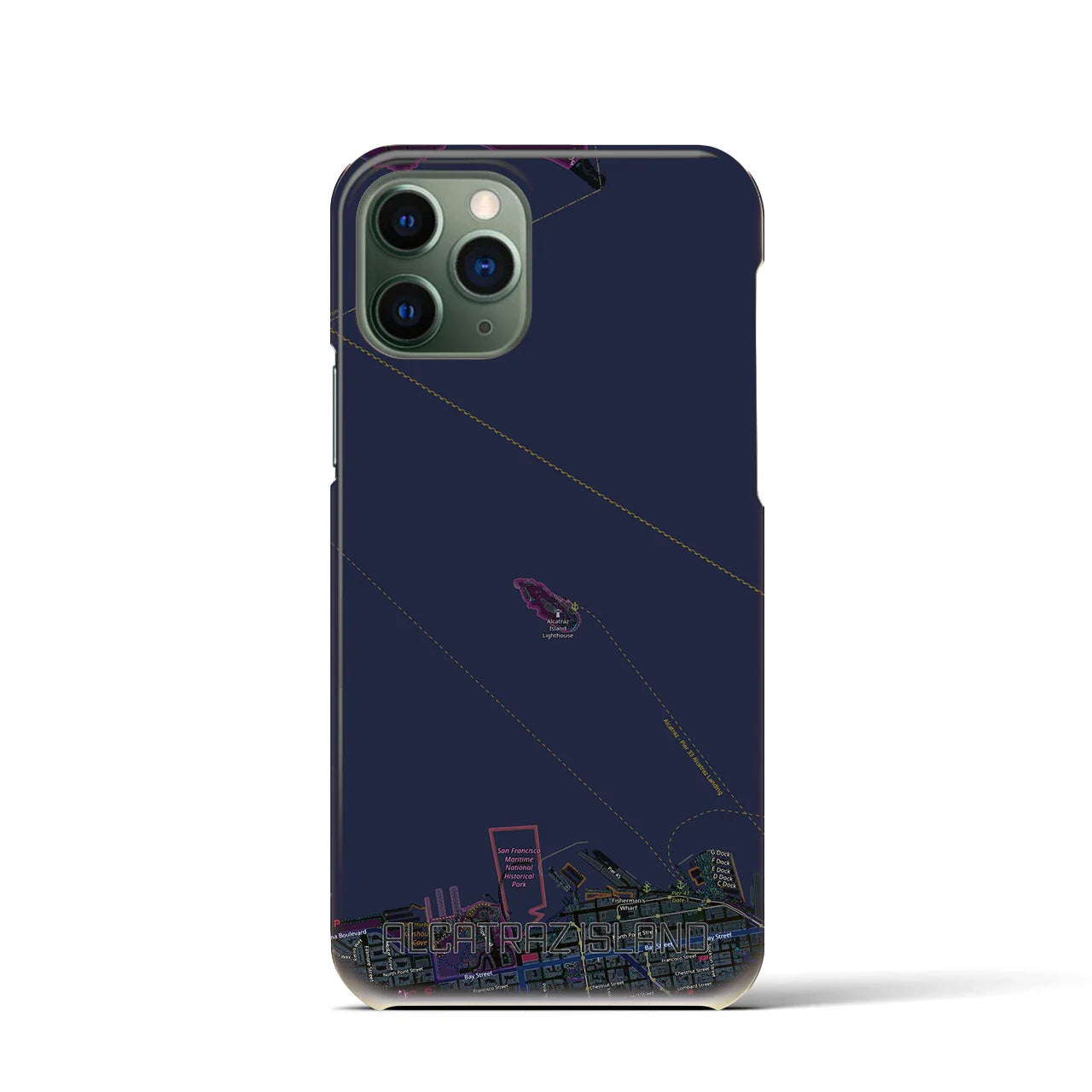【アルカトラズ島(アメリカ)】地図柄iPhoneケース(バックカバータイプ)