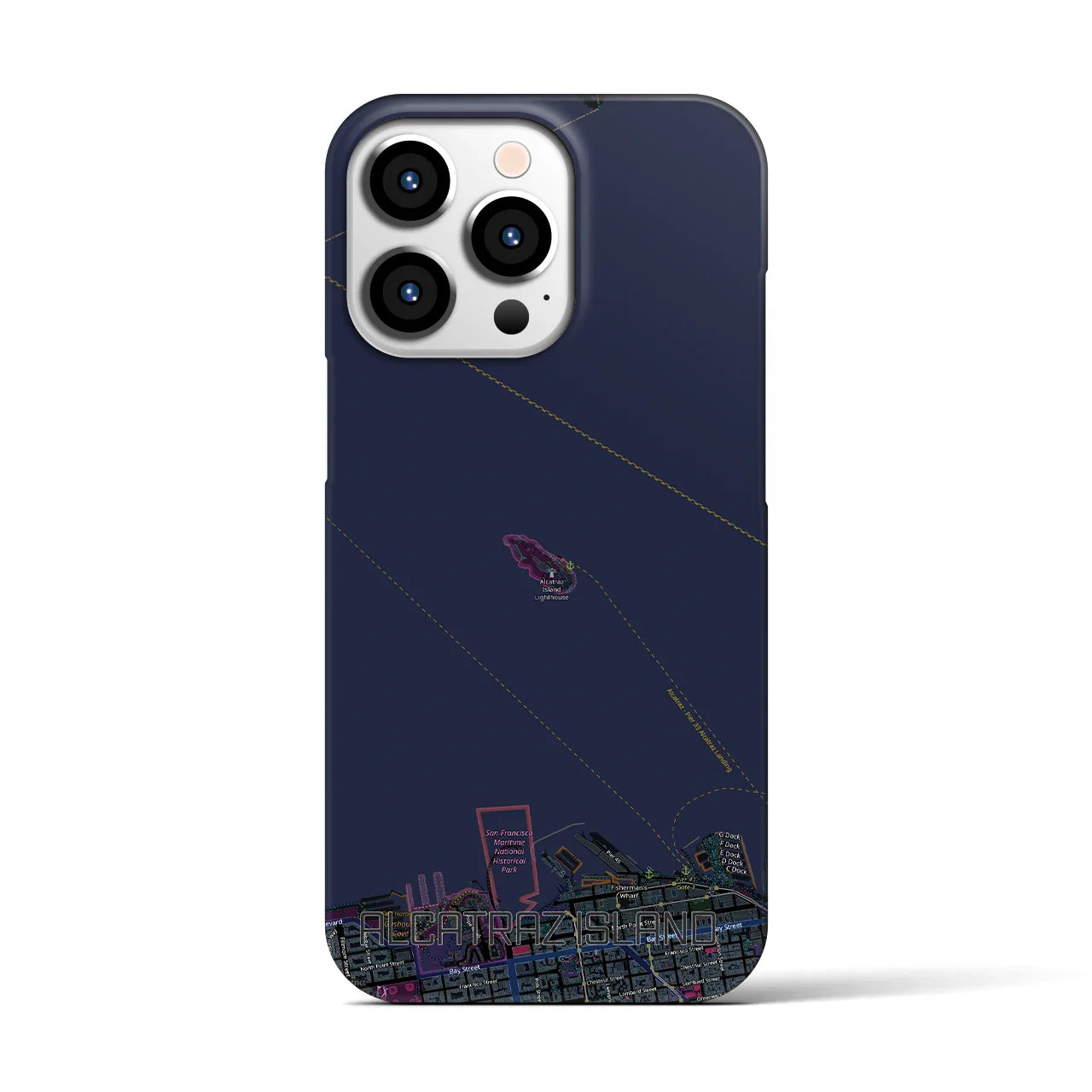 【アルカトラズ島(アメリカ)】地図柄iPhoneケース(バックカバータイプ)