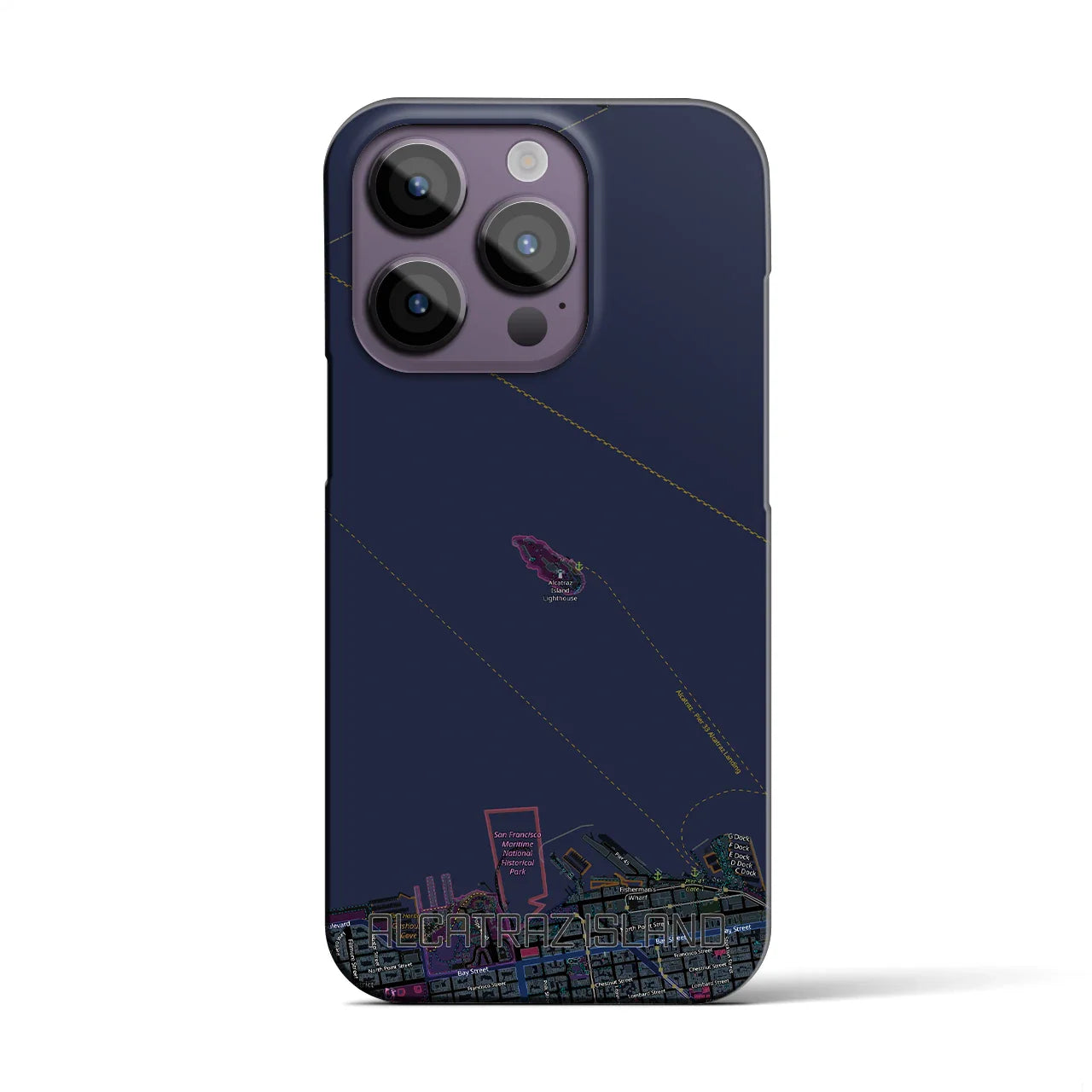 【アルカトラズ島(アメリカ)】地図柄iPhoneケース(バックカバータイプ)