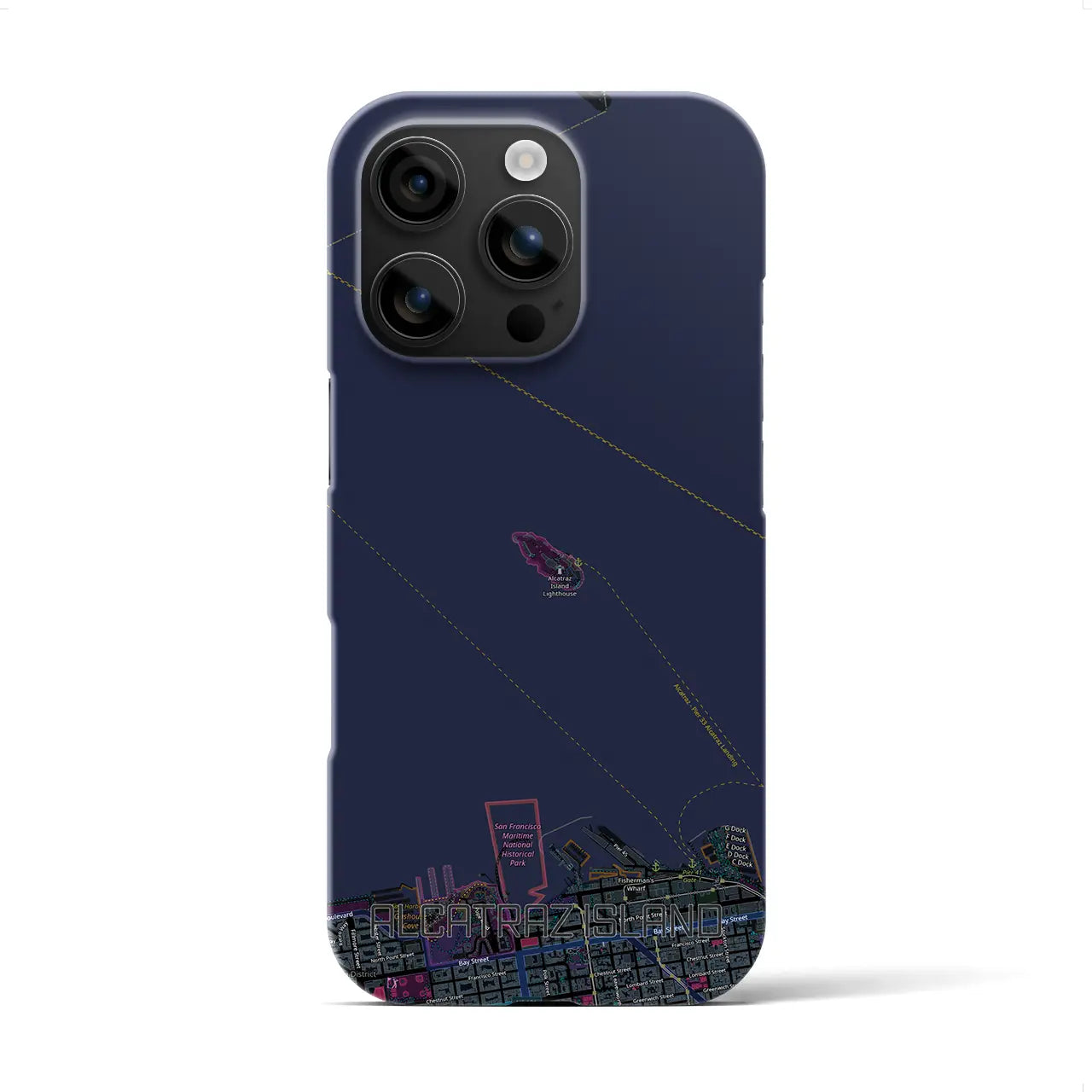 【アルカトラズ島(アメリカ)】地図柄iPhoneケース(バックカバータイプ)