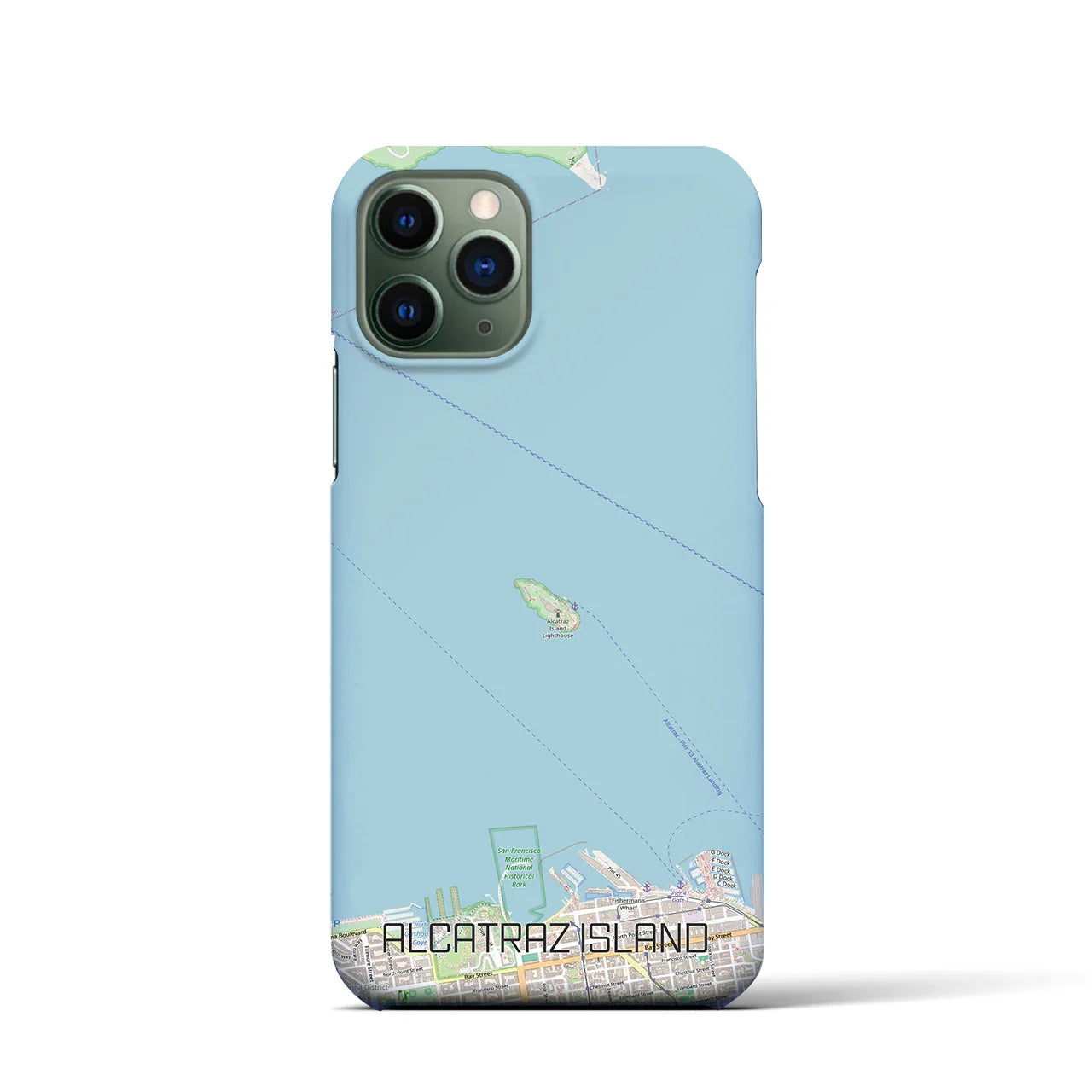 【アルカトラズ島(アメリカ)】地図柄iPhoneケース(バックカバータイプ)