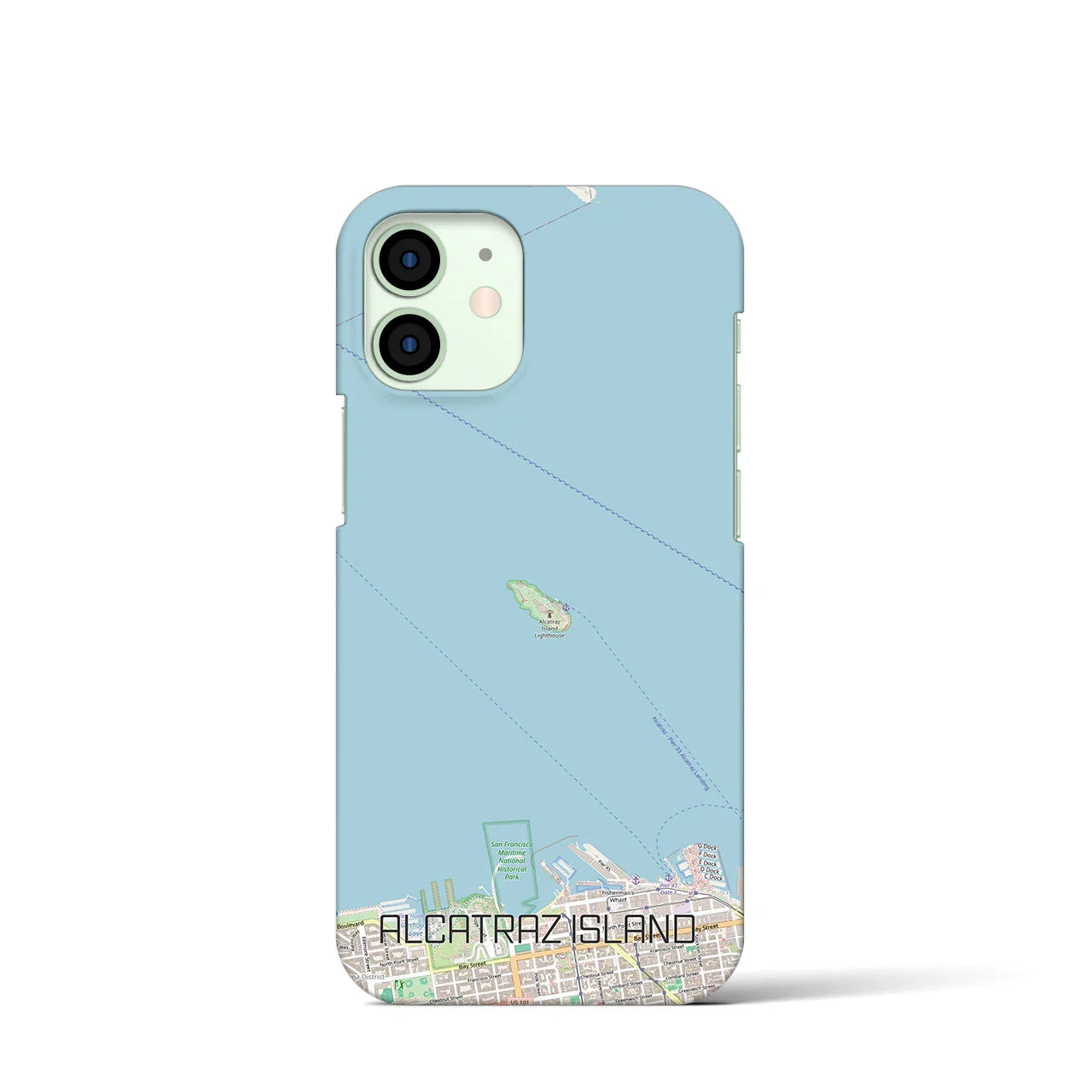 【アルカトラズ島(アメリカ)】地図柄iPhoneケース(バックカバータイプ)