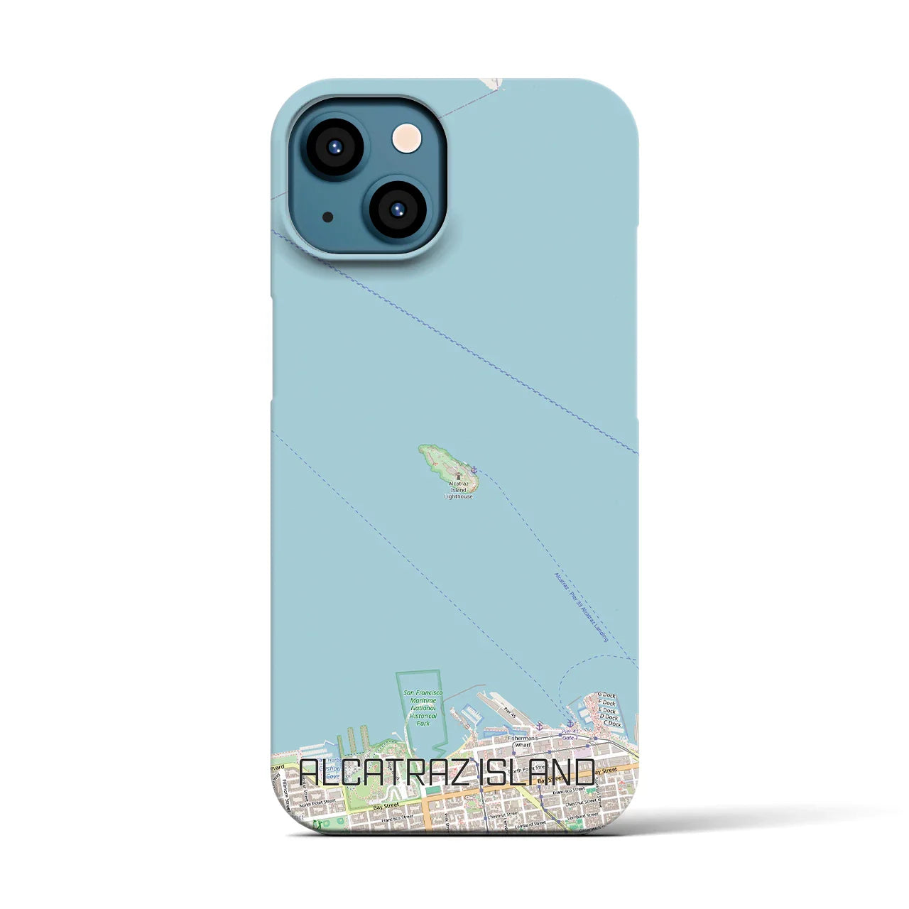 【アルカトラズ島(アメリカ)】地図柄iPhoneケース(バックカバータイプ)