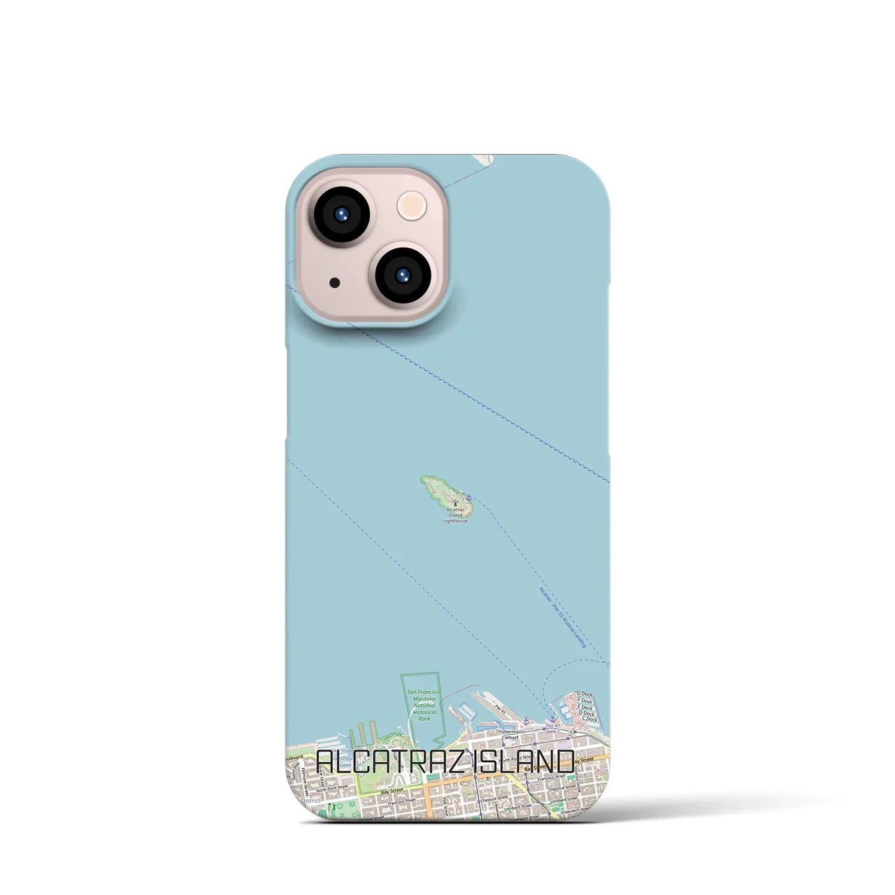 【アルカトラズ島(アメリカ)】地図柄iPhoneケース(バックカバータイプ)