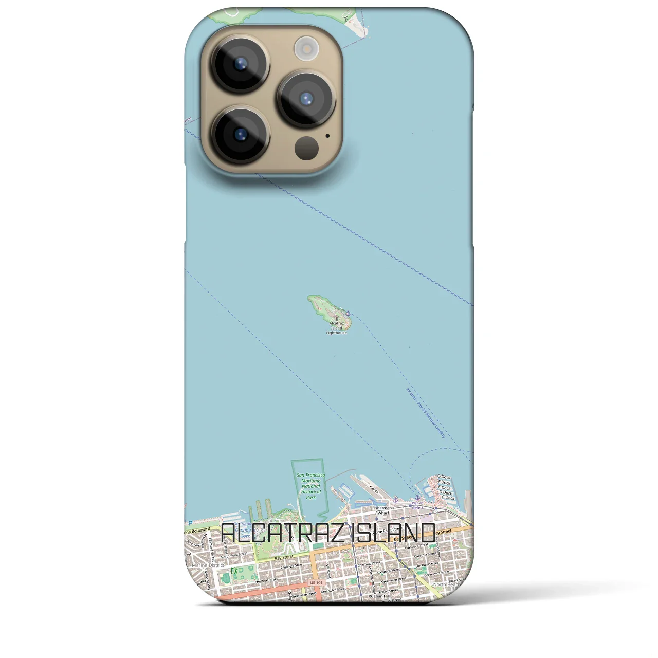 【アルカトラズ島(アメリカ)】地図柄iPhoneケース(バックカバータイプ)