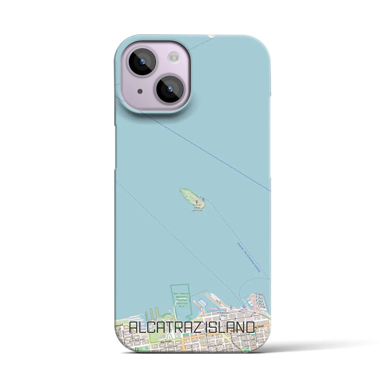 【アルカトラズ島(アメリカ)】地図柄iPhoneケース(バックカバータイプ)